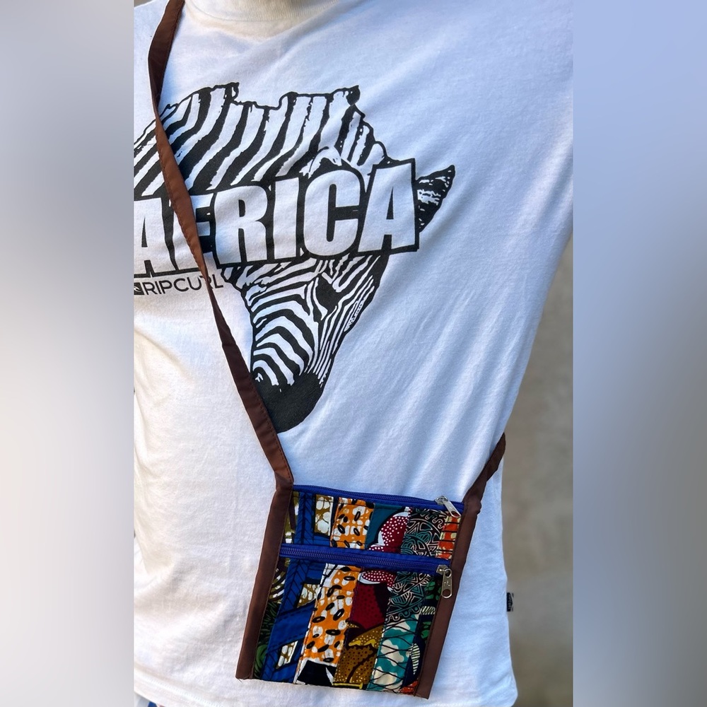 NW 💯 Cotton Patch Vlisco Fabric Crossbody Purse Sz 6”x6”